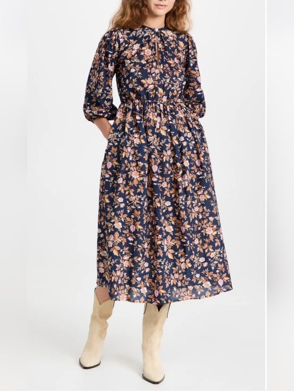 Mille Celeste Midi Dress - Midnight Garden NWOT